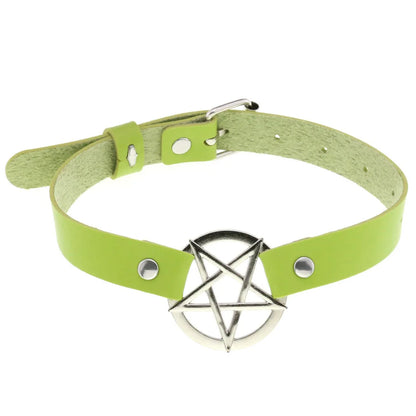 Green Gothic Punk Choker Necklaces