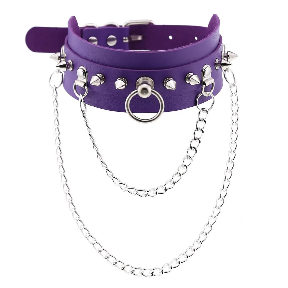 Purple Punk Choker Necklace