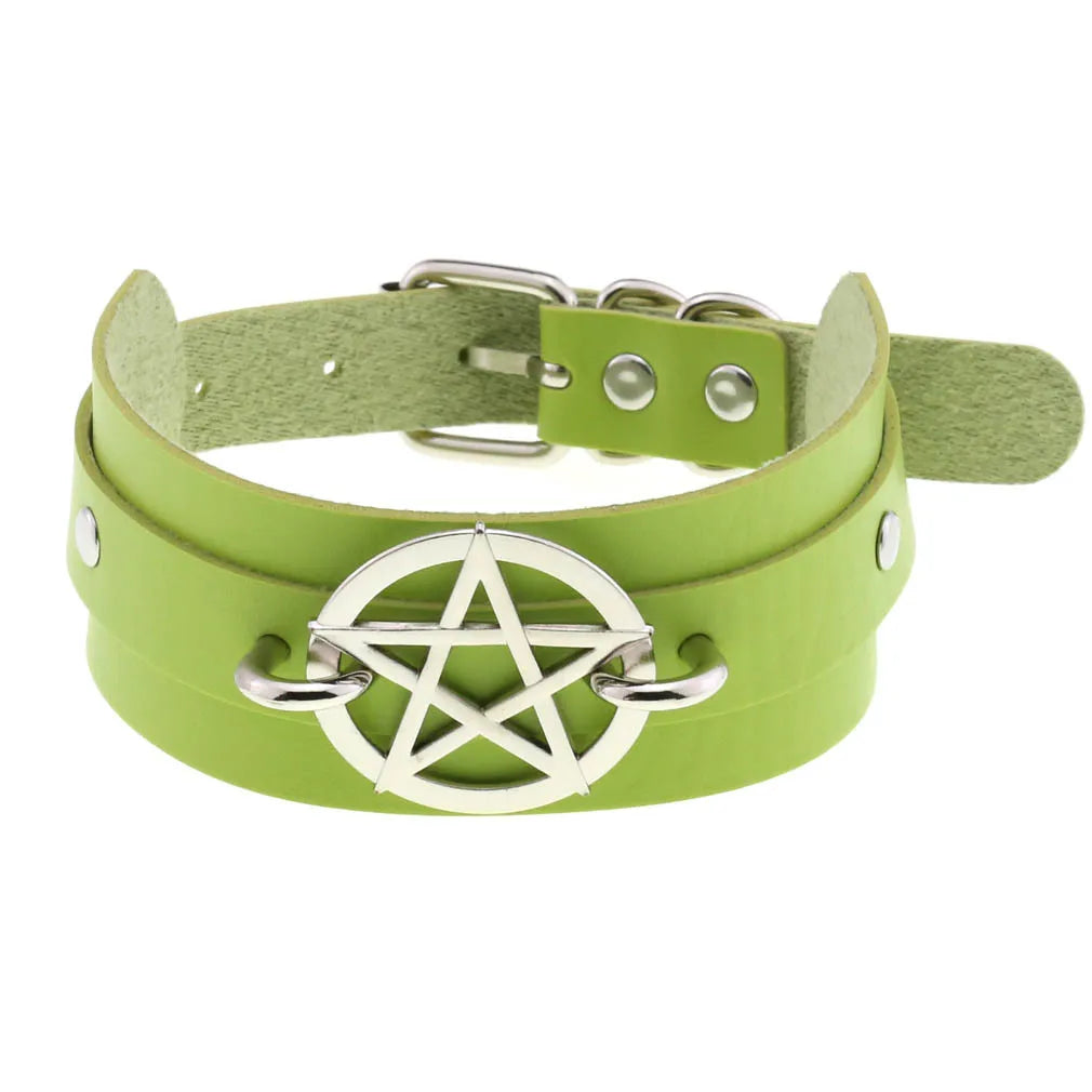 Green Gothic Punk Choker Necklaces