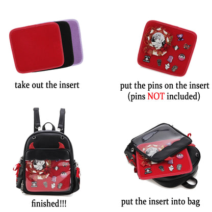 Little Devil Enamel Pin Collector Backpack