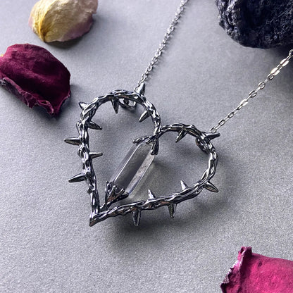 Vintage Thorn Heart Pendant Necklace