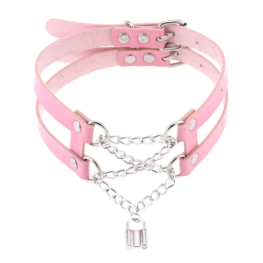 Pink Punk Choker Necklace