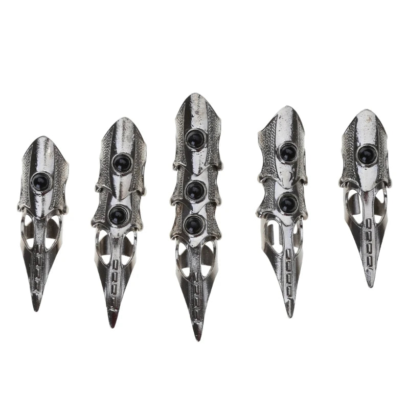 Punk Black Skeleton Full Finger Ring