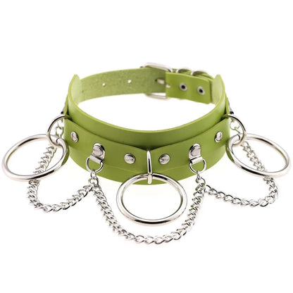 Green Gothic Punk Choker Necklaces