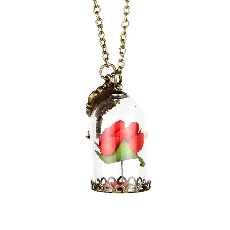 Rose in Terrarium Necklace