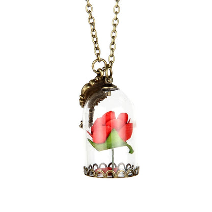 Rose in Terrarium Necklace