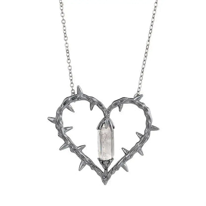 Vintage Thorn Heart Pendant Necklace