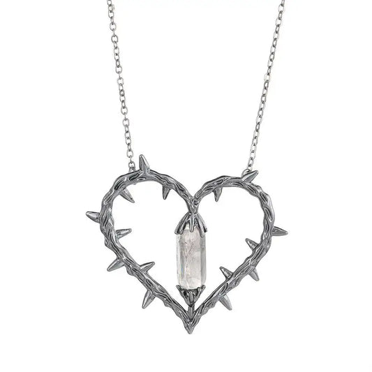 Vintage Thorn Heart Pendant Necklace