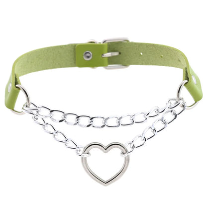 Green Gothic Punk Choker Necklaces