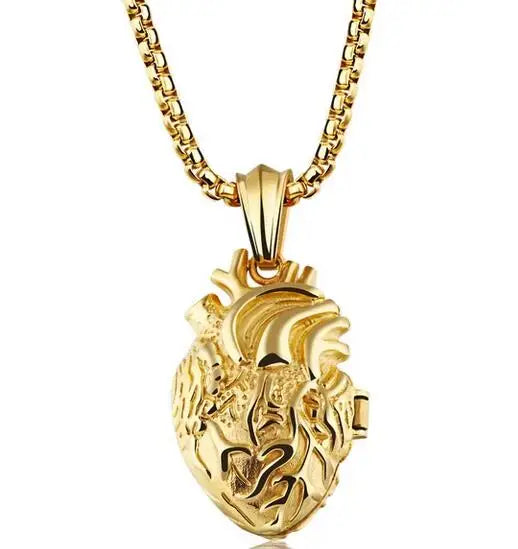 Anatomical Heart Locket Necklace