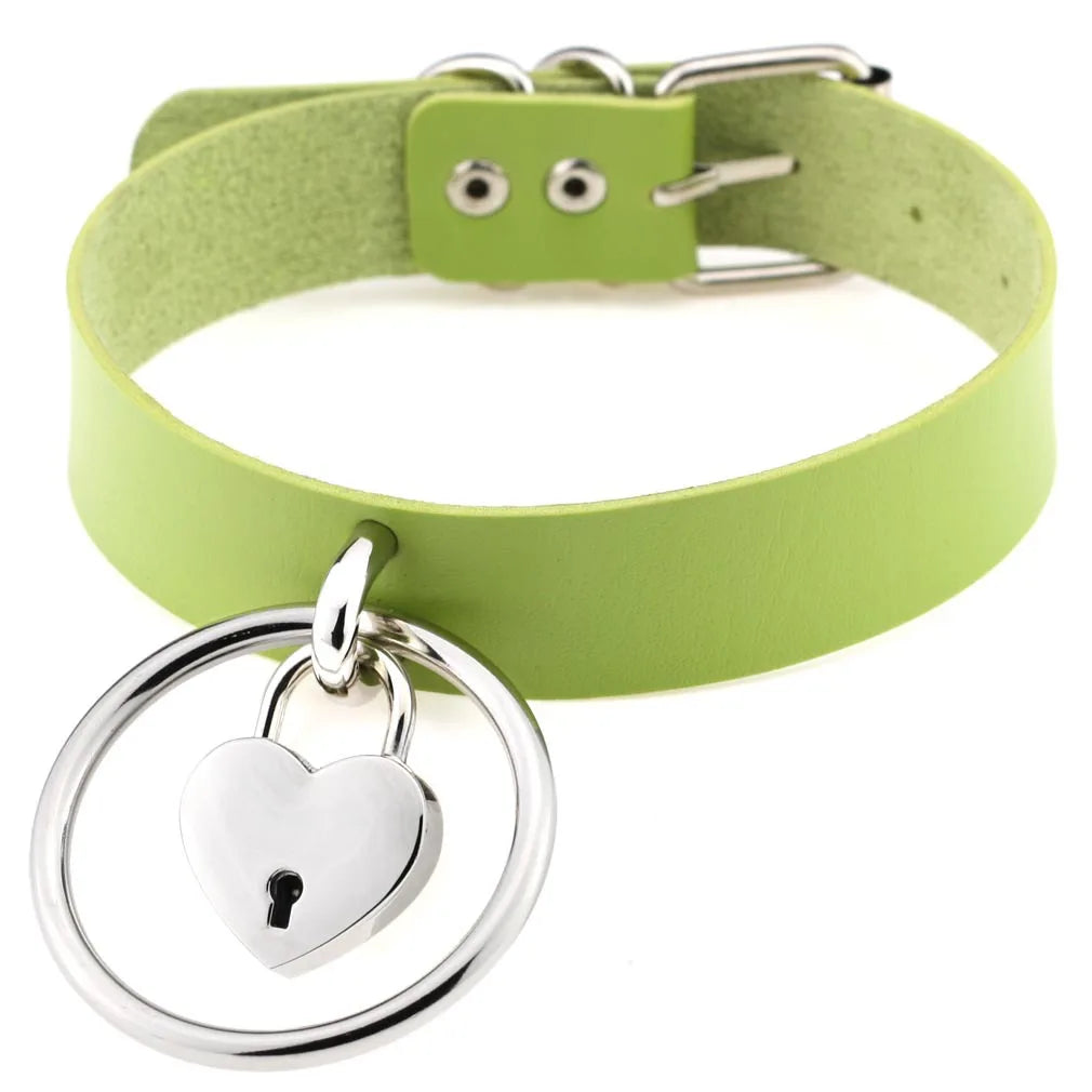 Green Gothic Punk Choker Necklaces