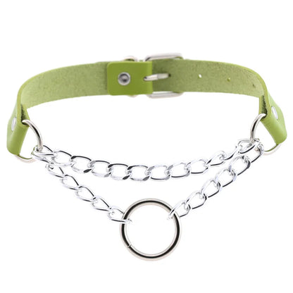 Green Gothic Punk Choker Necklaces