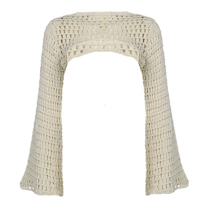 Crochet Fishnet Flare Sleeve Cover Up