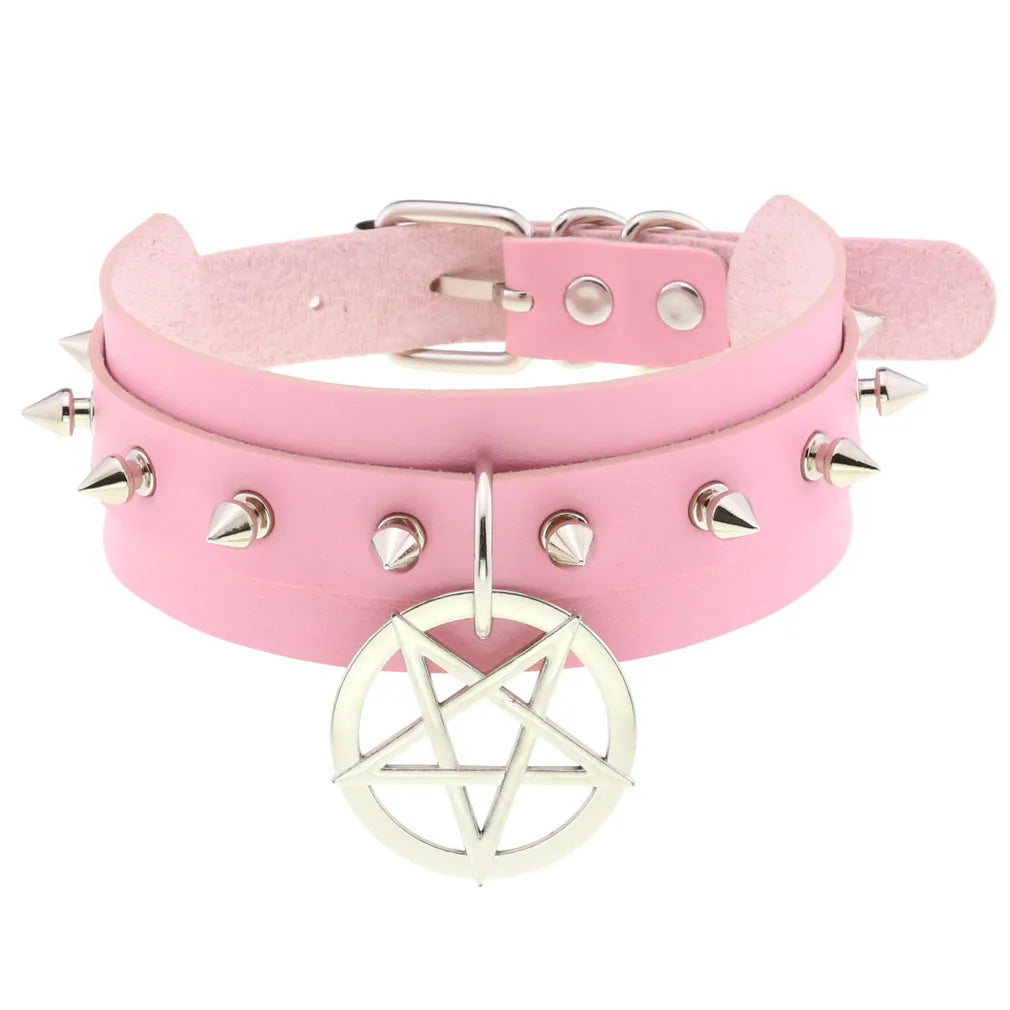 Pink Punk Choker Necklace