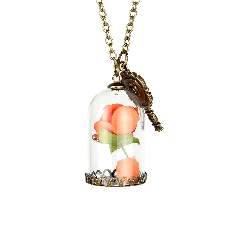 Rose in Terrarium Necklace