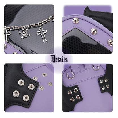 Death Collector Coffin Enamel Pin Collector Bag/Backpack With or Without Wings and Chain