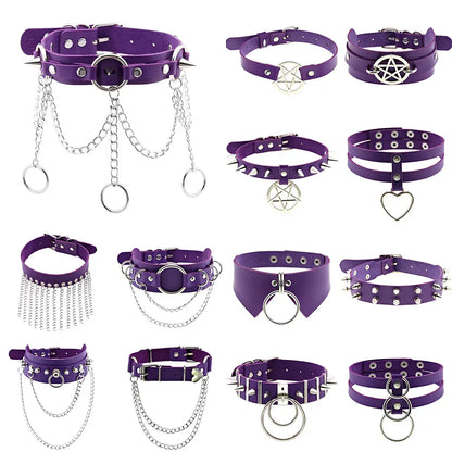 Purple Punk Choker Necklace