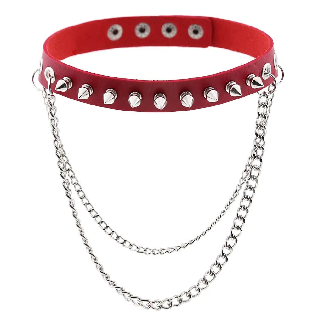 Red Punk Choker Necklace