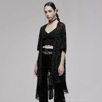 Nocturnal Creature Mesh Tassel Cover Up