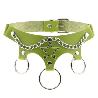 Green Gothic Punk Choker Necklaces