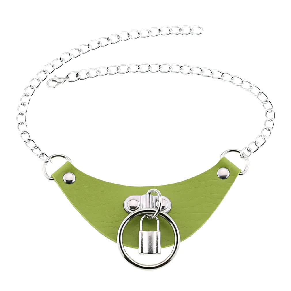 Green Gothic Punk Choker Necklaces