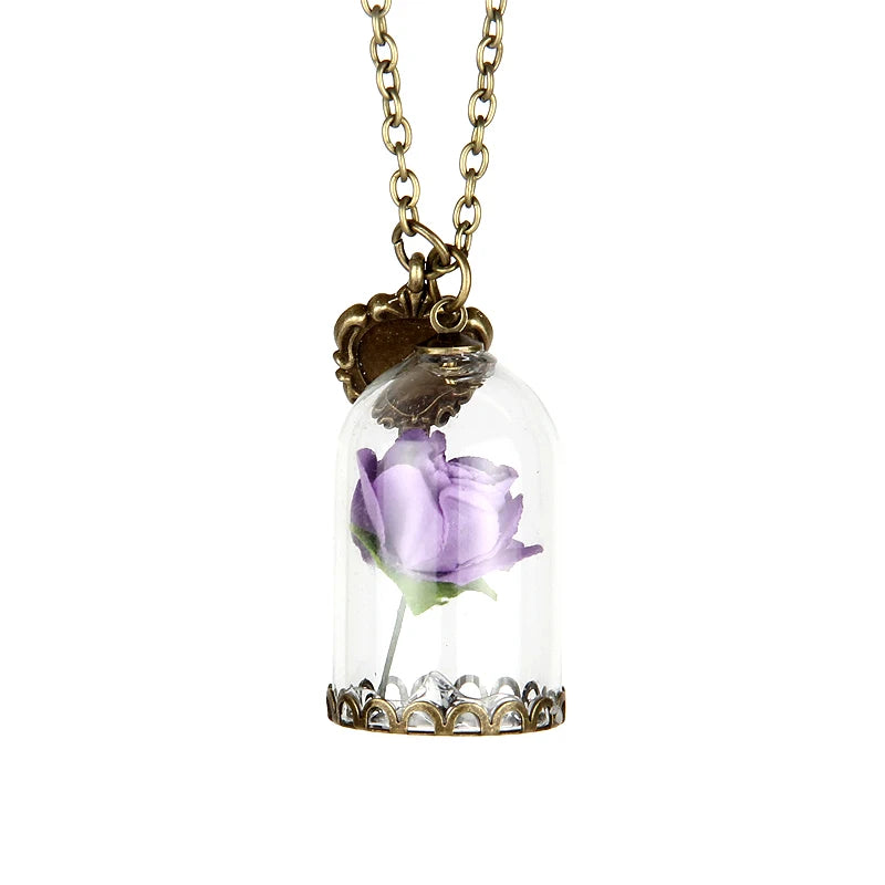 Rose in Terrarium Necklace