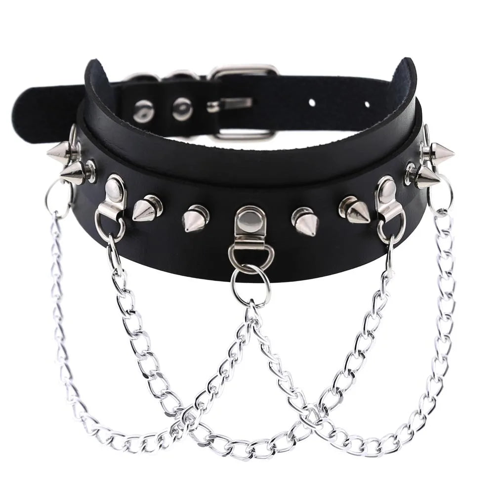 Black Punk Goth Choker Necklace