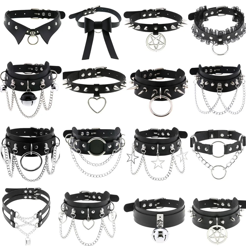 Black Punk Goth Choker Necklace