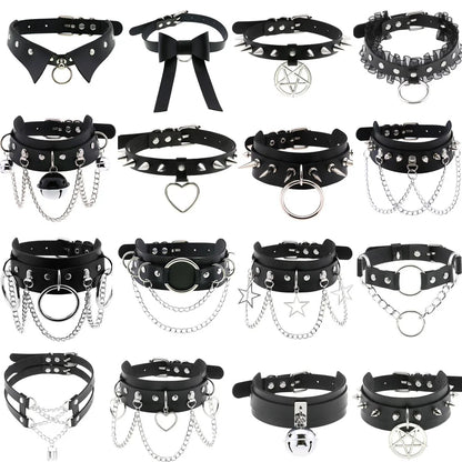Black Punk Goth Choker Necklace