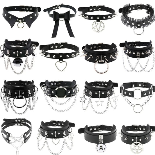 Black Punk Goth Choker Necklace