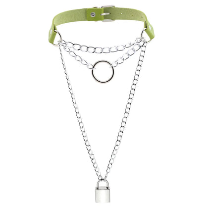 Green Gothic Punk Choker Necklaces