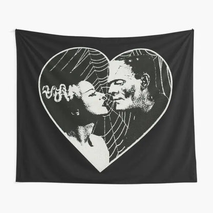 Frankenstein's Monster and Bride Living Dead Love Tapestry