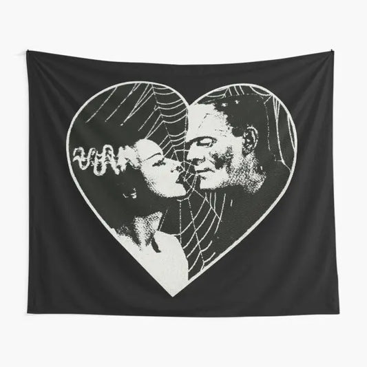 Frankenstein's Monster and Bride Living Dead Love Tapestry