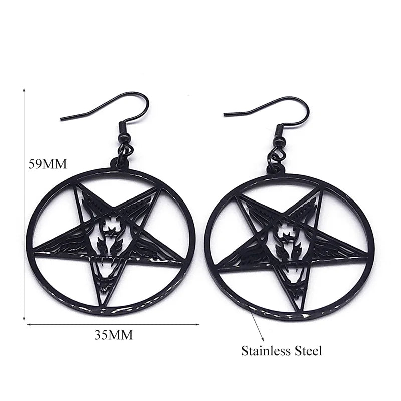 Baphomet Pentagram Earrings
