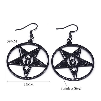 Baphomet Pentagram Earrings