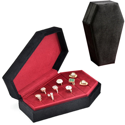 Velvet Coffin Shape Jewelry Box