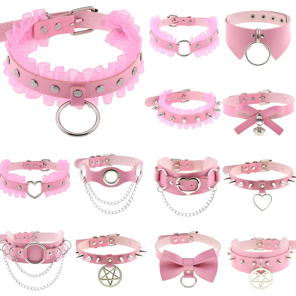 Pink Punk Choker Necklace