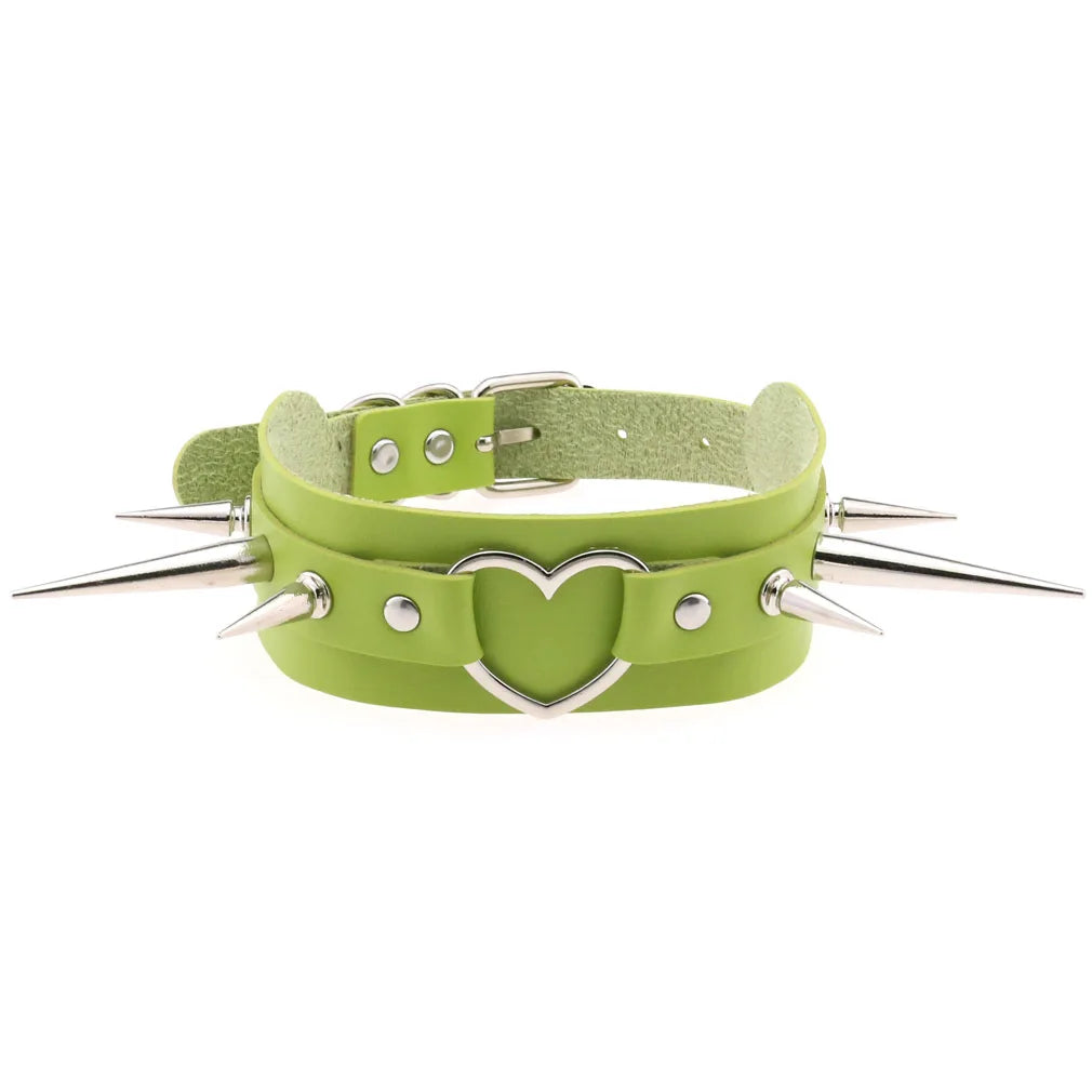 Green Gothic Punk Choker Necklaces