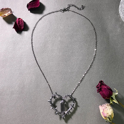 Vintage Thorn Heart Pendant Necklace