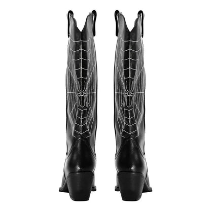Yalturnative Spiderweb Cowgirl Boots