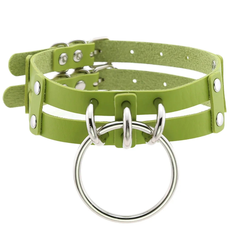 Green Gothic Punk Choker Necklaces