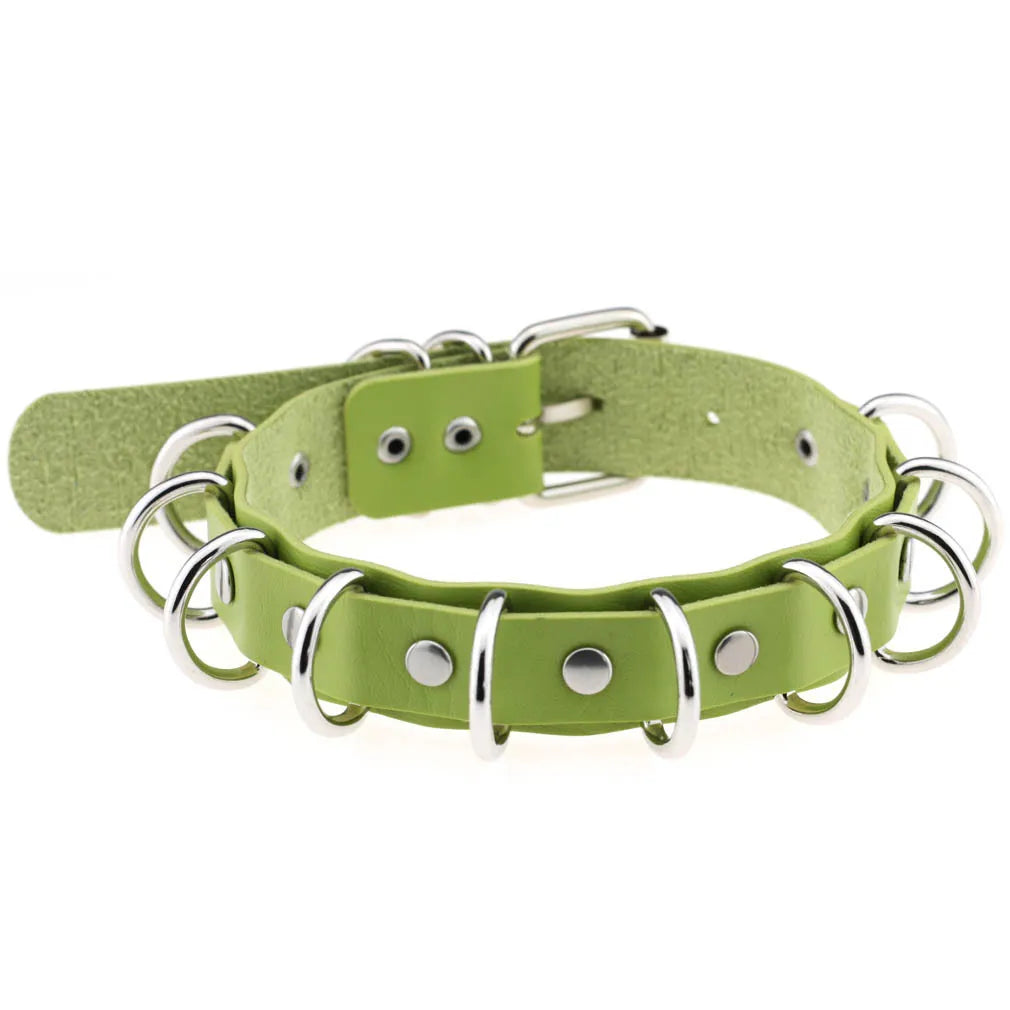 Green Gothic Punk Choker Necklaces