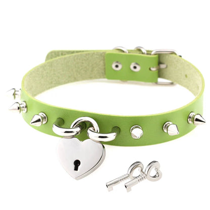 Green Gothic Punk Choker Necklaces