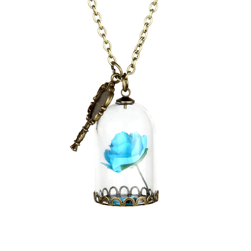 Rose in Terrarium Necklace