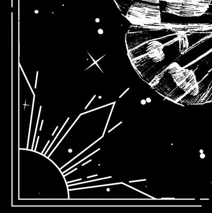 Moon Phase Dark Moth Tapestry