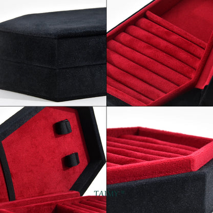 Velvet Coffin Shape Jewelry Box