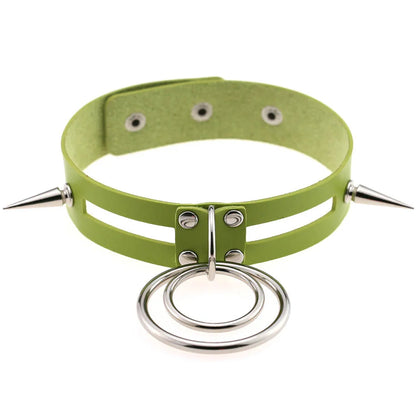 Green Gothic Punk Choker Necklaces