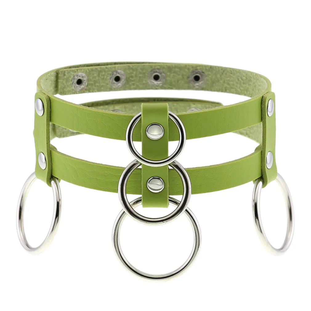 Green Gothic Punk Choker Necklaces