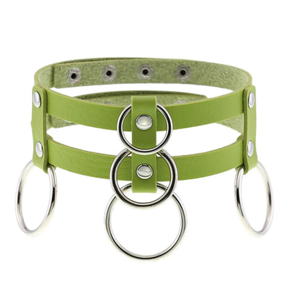 Green Gothic Punk Choker Necklaces