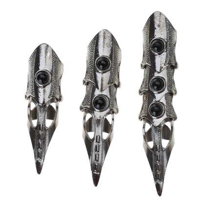 Punk Black Skeleton Full Finger Ring